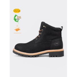 Bota Haiker con Piel Waterproof y Suela Vibram® Nobuck Negro Estilo 2455