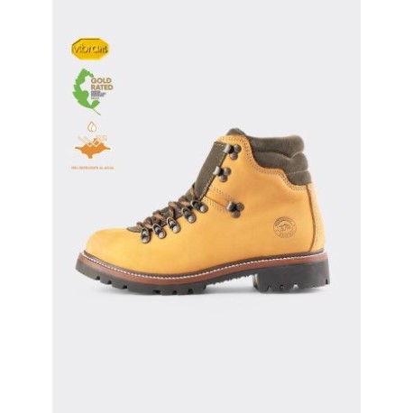 Bota Haiker Alpinista con Piel Waterproof y Suela Vibram® Nobuck Trigo Estilo 2483