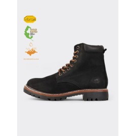 Bota Haiker con Piel Waterproof y Suela Vibram® Nobuck Negro Estilo 2415